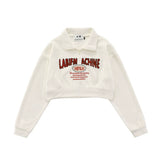 Women Hoodie Short Sweater Women's Autumn Letters Loose