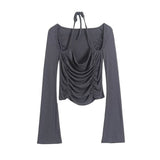 Women T-Shirt Long Sleeve T-shirt Short Design Bottoming Shirt Top