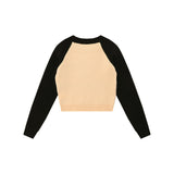 Women Sweater Color Matching Sweater O-neck Short Girls' Autumn Casual Sweater