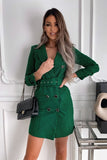 Plaid Trench Coat Fashion Print Plaid Blazer Dress Women