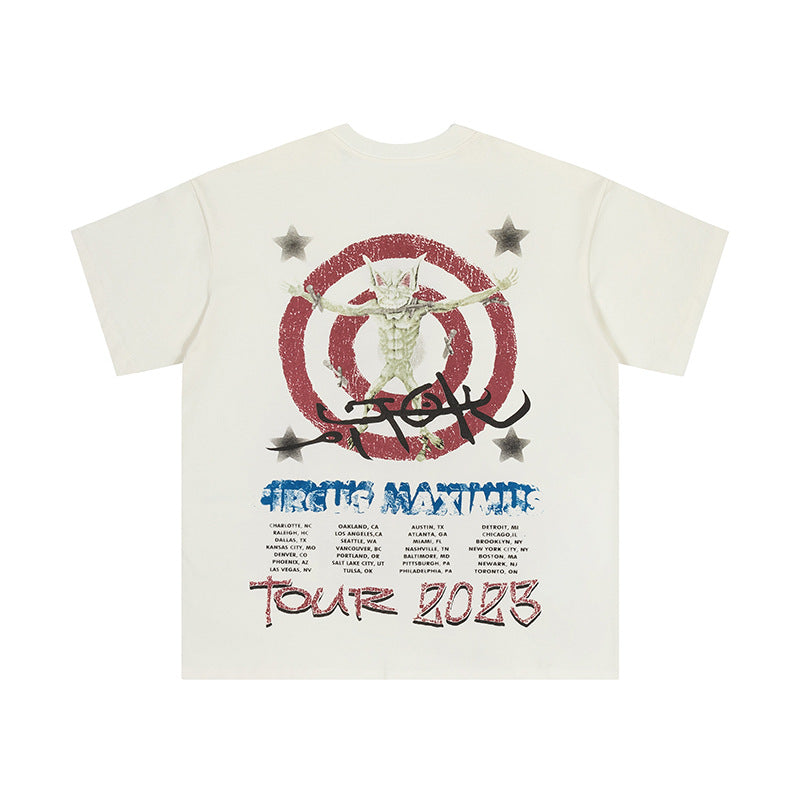Travis Scott T-Shirt Travis Scott Utopia Tour Casual Print Short Sleeve T