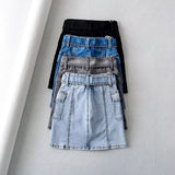 Women Skirt Summer High Waist Slimming Denim Skirt Skirt