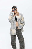 Unisex Jacket Autumn Monochrome Denim Coat Women's Clothing