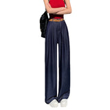 Palazzo Pants High Waist Drooping Summer Loose Straight Pants Ice Silk Jeans