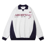 Men Hoodie Lapel Sweater Boys Letter Print Spring and Autumn Loose Casual Pullover