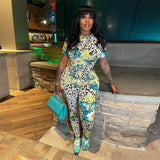 Women Jumpsuit Fall Women's Clothing Digital Printing Sports One-Piece Trousers