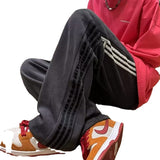 Men Sweatpants Striped Sweatpants Men's Straight Wide-Leg Pants