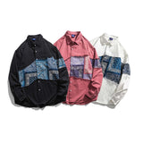 Unisex Jacket Fall Paisley Stitching Shirt Women's Clothing