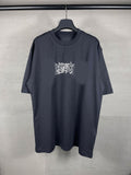 Men T-shirts LOGO destruction print short-sleeved T-shirt loose casual