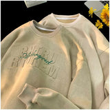 Men Hoodie Suede Sweater Autumn All-Match Steel Seal Loose Casual