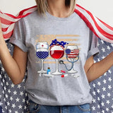 Women's Independence Day T Shirt round Neck Short Sleeve T-shirt Women's Top