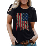 Women Independence Day T Shirt Printed Short-Sleeved Top Female Summer