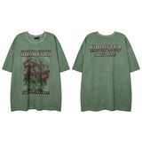 Men T Shirt Distressed Washed Loose Casual Short-Sleeved T-shirt for Men and Women