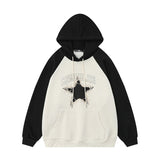 Men Hoodie Hooded Sweaters Menswear Loose Contrast Color Long Sleeves