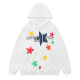 Men Hoodie Five-Pointed Star Hooded Sweater Loose Pullover Leisure Long Sleeve Hoodie
