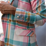 Plaid Trench Coat Plaid Suit Coat Women's Clothing