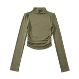 Women T-Shirt Bottoming Shirt Women's Tight Top T-shirt