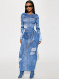 Women Co-Ord Set Women's Autumn Printing Fashion Slim Printing
