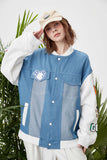 Unisex Jacket Autumn Stitching Affixed Cloth Embroidered Jacket Women's Clothing