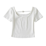 Women T-Shirt Short-Sleeved T-shirt Women's Summer Slim-Fit Crop-Top