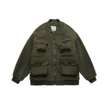 Unisex Sweater Winter Large Workwear with Pocket Cotton Jacket
