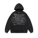 Men Hoodie English Letters Printed Hoodie Washed Old Men Loose Autumn Winter Coat