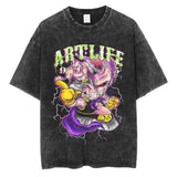 Cotton Mens Vintage Japan Anime Print Oversize TShirt