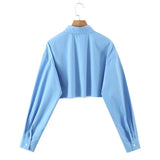 Women T-Shirt Short Shirt Women's Autumn Single-Breasted Top