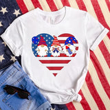 Women's Independence Day T Shirt round Neck Short Sleeve T-shirt Women's Top