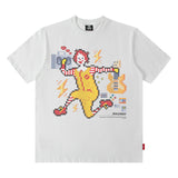 Men T Shirt Printed Short Sleeve round Neck Loose Men's and Women's T-shirt Hip-Hop Street