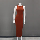 Women Desses round Neck Sleeveless Dress