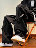 Men Sweatpants Overalls Men's Straight Wide-Leg Pants