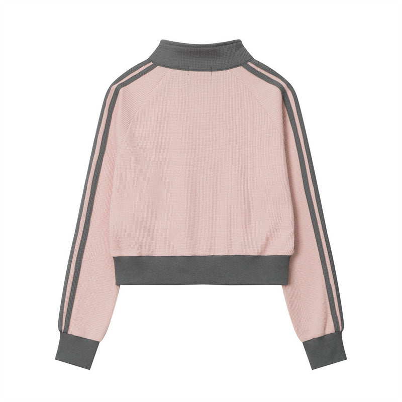 Women Hoodie Short Sweater Women's Autumn Leisure Stand Collar Cardigan