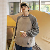 Unisex Hoodie Fashion Brand Raglan Sleeve round Neck Sweater Men's College Style Coat