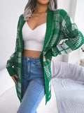 Plaid Trench Coat Ins Style Autumn and Winter Plaid Casual Cardigan Sweater Coat