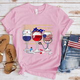 Women's Independence Day T Shirt round Neck Short Sleeve T-shirt Women's Top