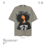 American vintage street T-shirt pure cotton men's and women's summer loose
