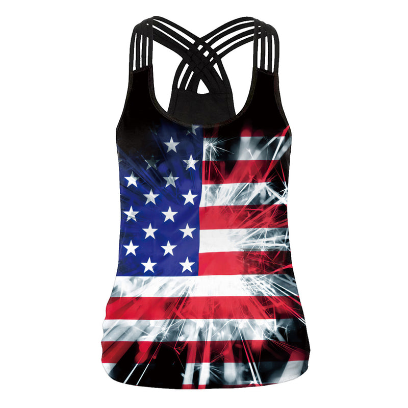 National Flag Day T Shirts Vest Camisole Casual All-Matching Tops