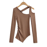 Women T-Shirt Long-Sleeved Top for Women Spring All-Matching Slim Fit