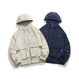 Unisex Jacket Autumn Hooded Women's Clothing with Pockets Shell Jacket