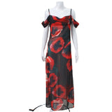 Women's Desses Suspender Skirt Printed Snow Beach Dress Women