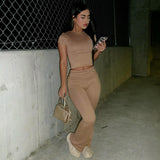 Woman Dresses Women's Spring Leisure round Neck Long-Sleeve Suit