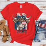 Women's Independence Day T Shirt round Neck Short Sleeve T-shirt Women's Top