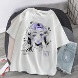 Women Oversized T-shirt Kawaii Goth Harajuku Music Girl Prin