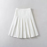 Women Skirt Women's Preppy Style High Waist Pleated Skirt Skirt