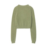 Women Sweater Short Sweater Girls' Autumn round Neck Long Sleeve Wool Casual