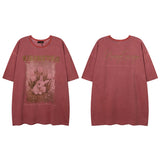 Men T Shirt Vintage Old Wash Couple Short Sleeve T-shirt Men and Women