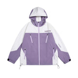 Unisex Jacket Autumn Stitching Contrast Color Hooded Jacket