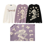 Men Long Sleeve Shirt Long T-shirt Men's and Women's Trendy Loose Street American Long Sleeve Top