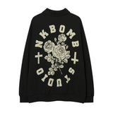 Men Hoodie Printed Sweater for Boys Spring and Autumn Half Zipper Casual